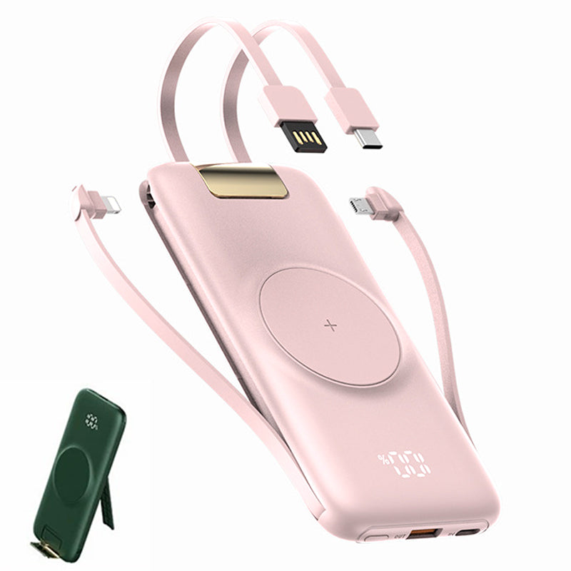 CYKE P2 10000mAh Portable Phone Stand Charger Phone Power Bank with Charging Cable CYKE P2 10000mAh Portable Phone Stand Charger Phone Power Bank with Charging Cable